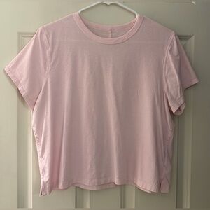 Lululemon Classic-Fit Cotton-Blend T-Shirt in Light Pink, Size 8